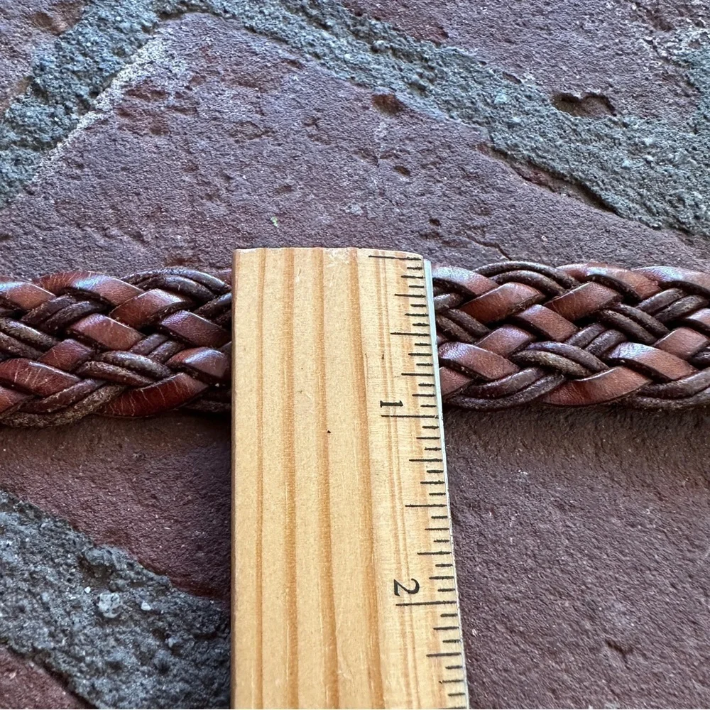Vintage Coach Men's British Tan 3850 Braided Woven Leather Belt size 36 90cm